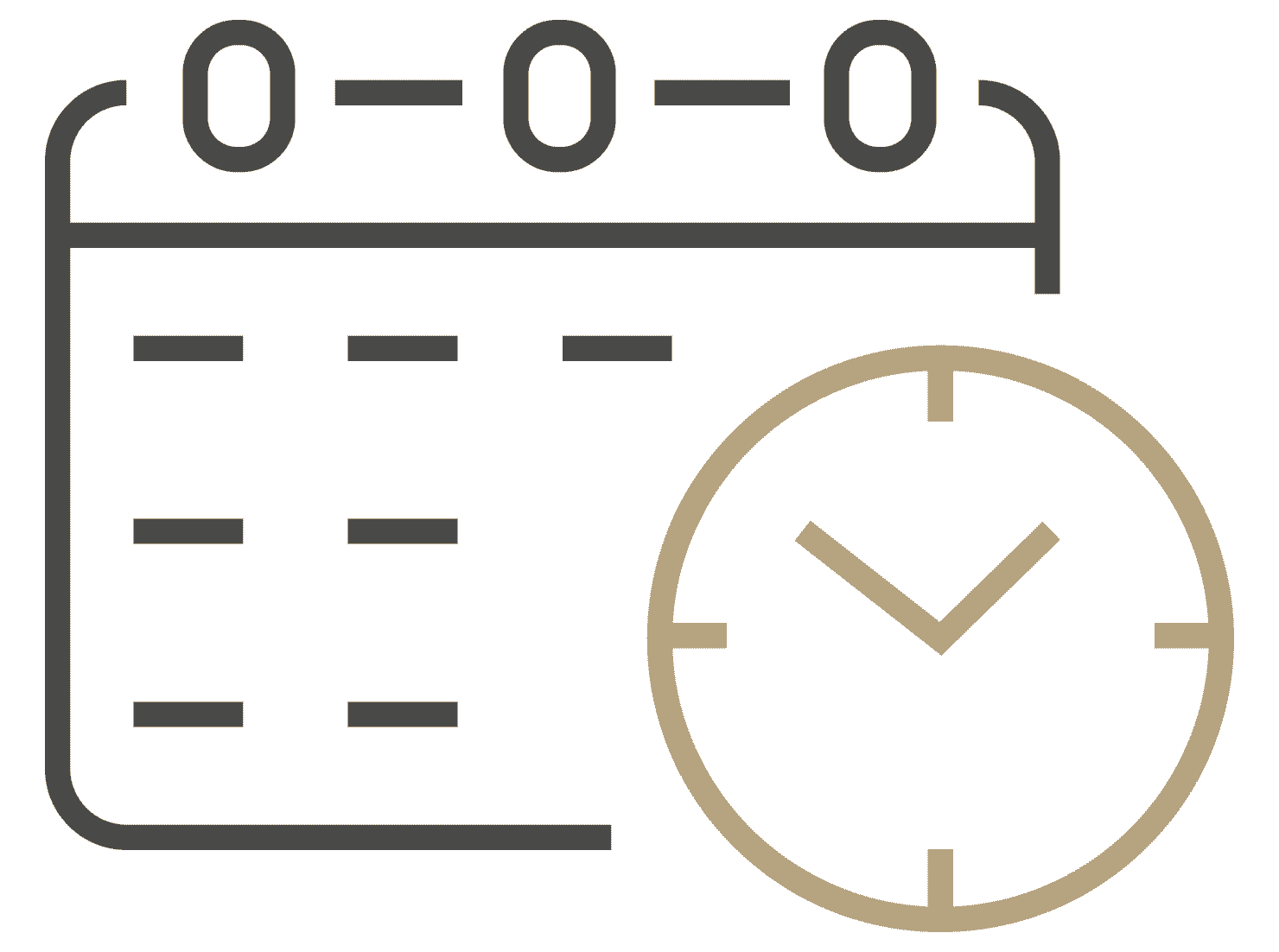 Icon Zeitmanagement - Uhr mit Planer